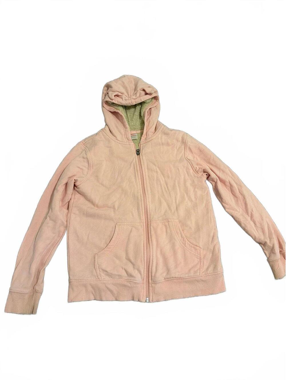 Hanna Andersson Girls Hoodie Size 12 Sherpa Lined Zip Up